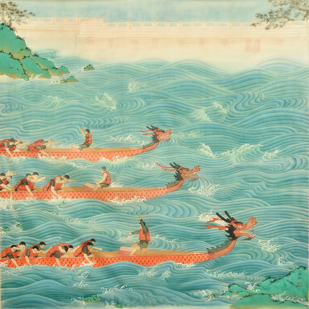 117燕虹作品:《汉水源龙舟竞渡 》(陕西).jpg
